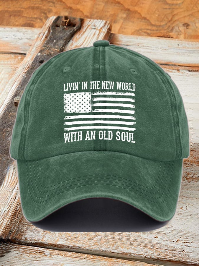 Retro Living In The New World With An Old Soul estampado Baseball Cap