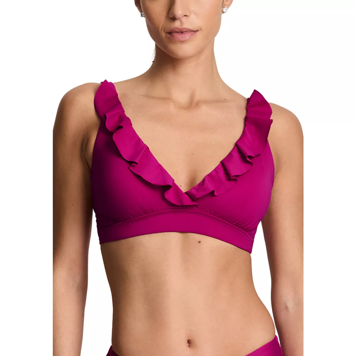 Beach Club Solids Ruffle Underwire Bra - 4
