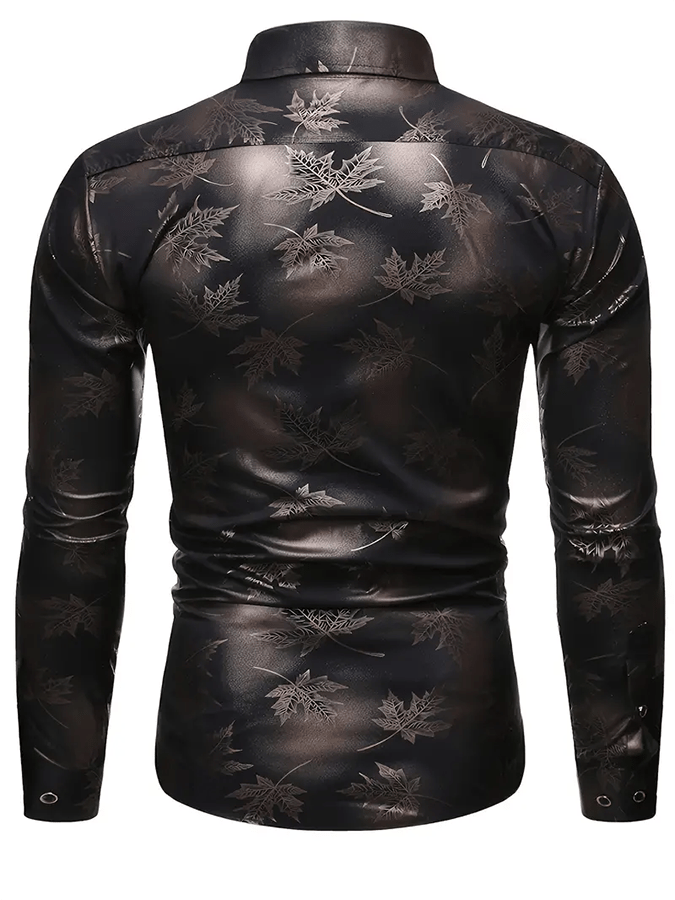 Camisa geométrico ejecutivo casual para hombre