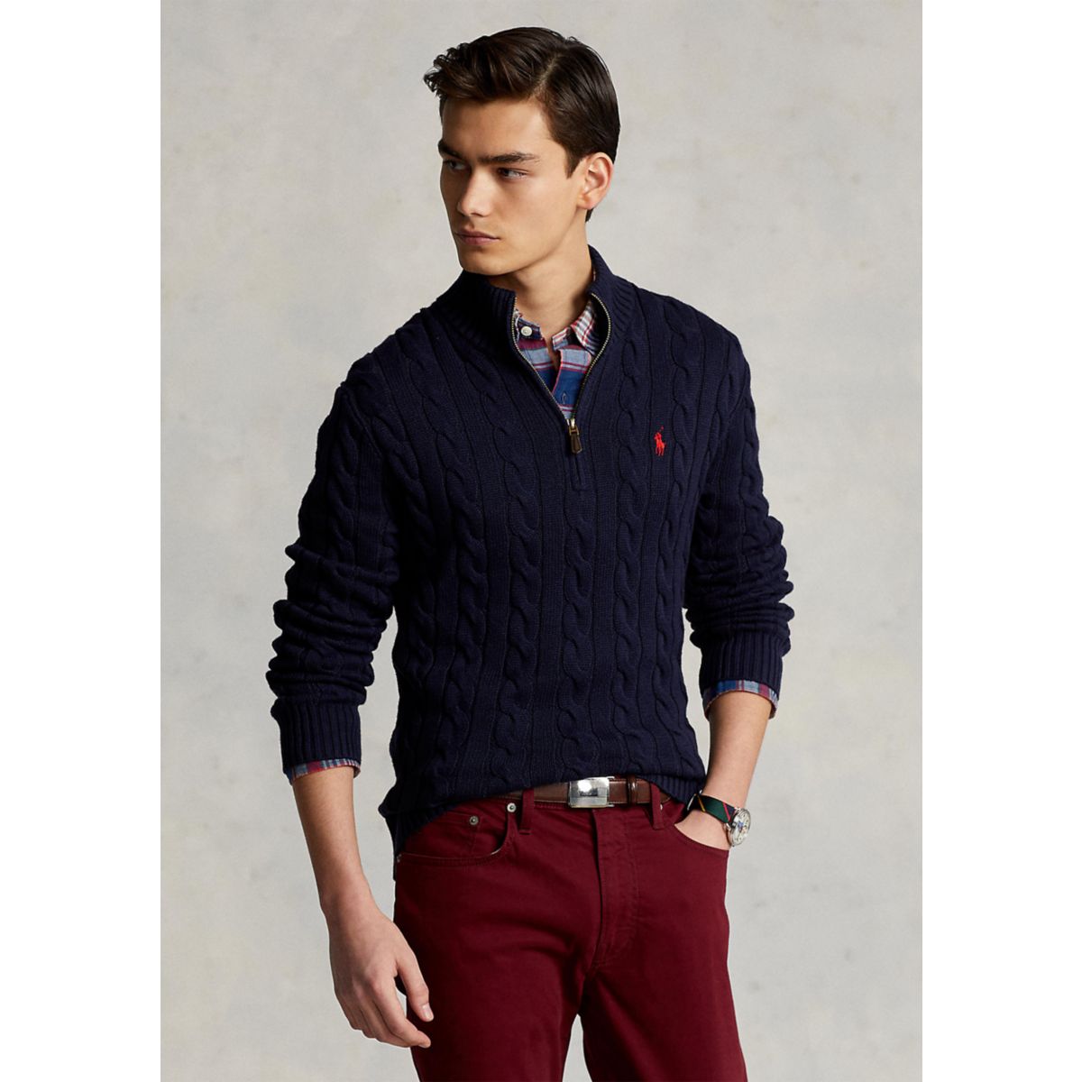 Cable Knit Cotton Sweater - 7