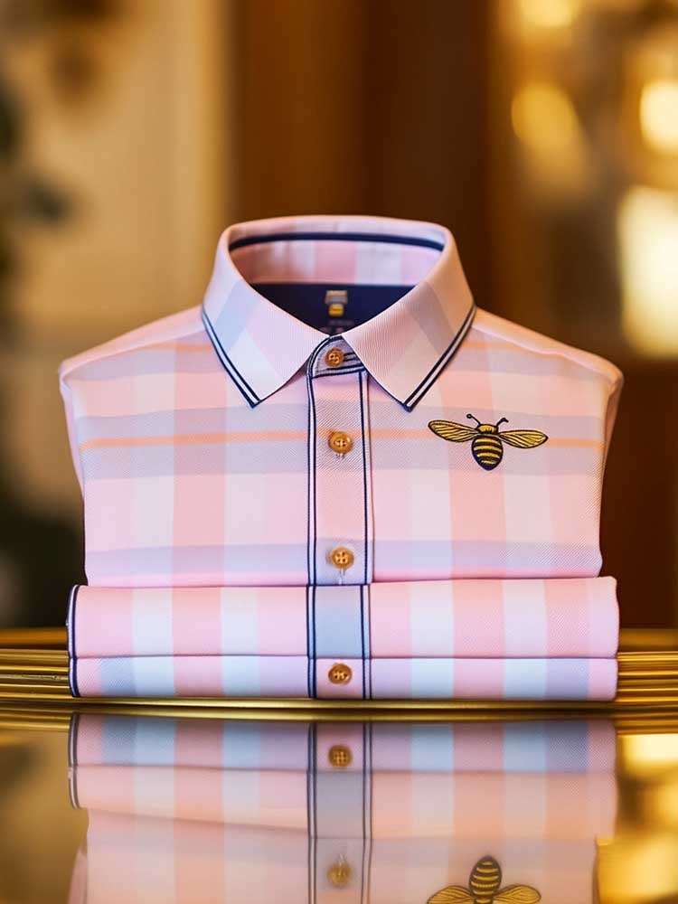 Camisa polo clásico ejecutivo Logo Button de manga corta para hombre