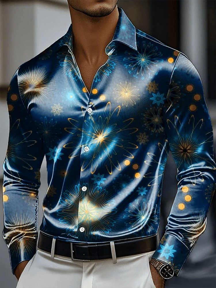 Camisa vintage de manga larga para hombre