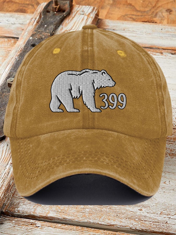 Gorras retro Grizzly 399 estampado Baseball