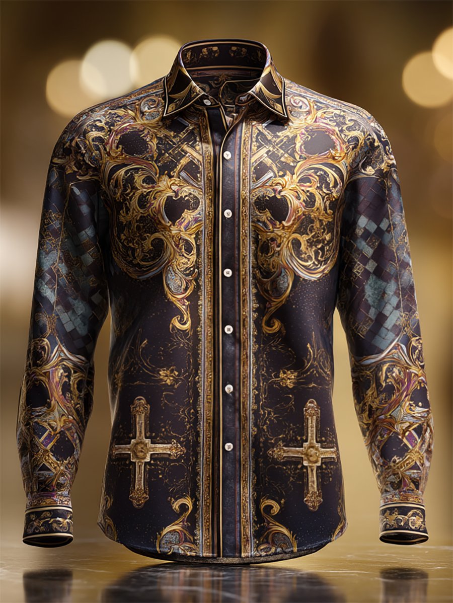 Camisa Luxe satén de manga larga para hombre