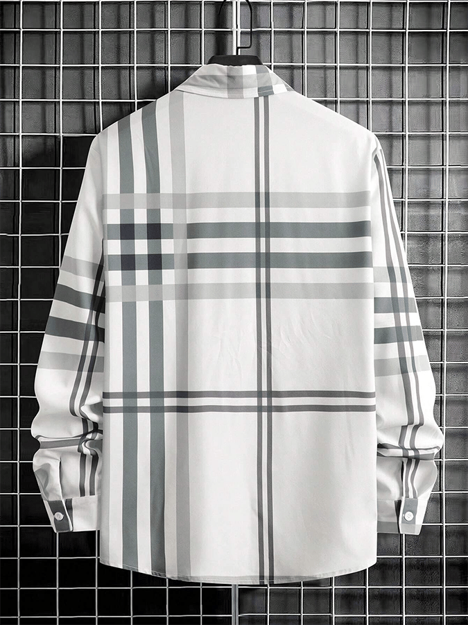 Camisa a cuadros ejecutivo casual para hombre