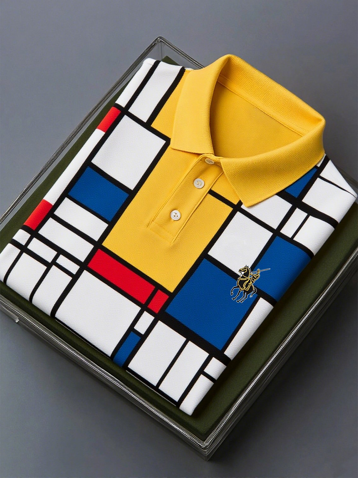 Camisa polo ejecutivo casual Artistic Button de manga corta para hombre