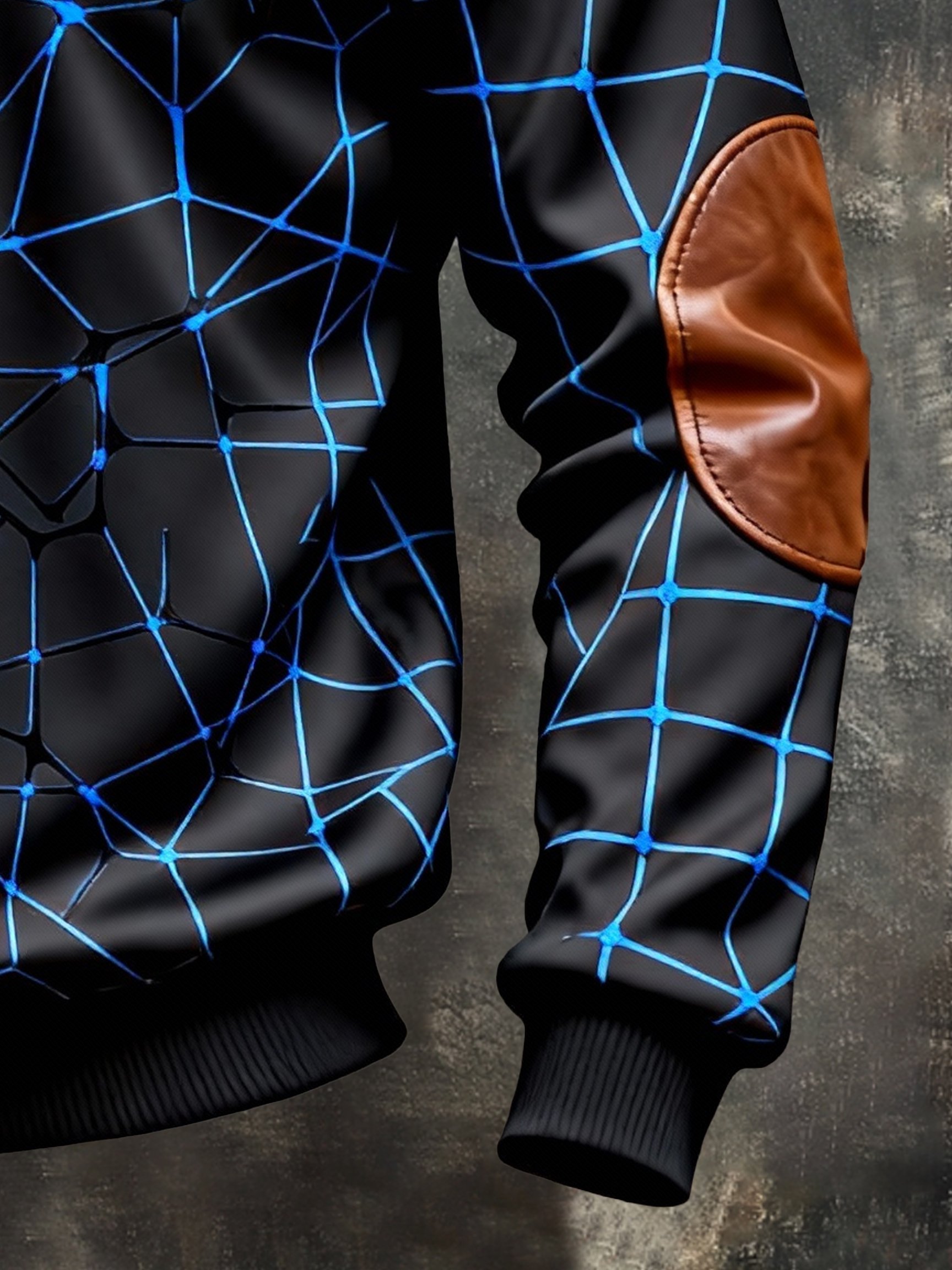 Sudadera vintage Color-Block estampado con cierre con gorrasucha para hombre