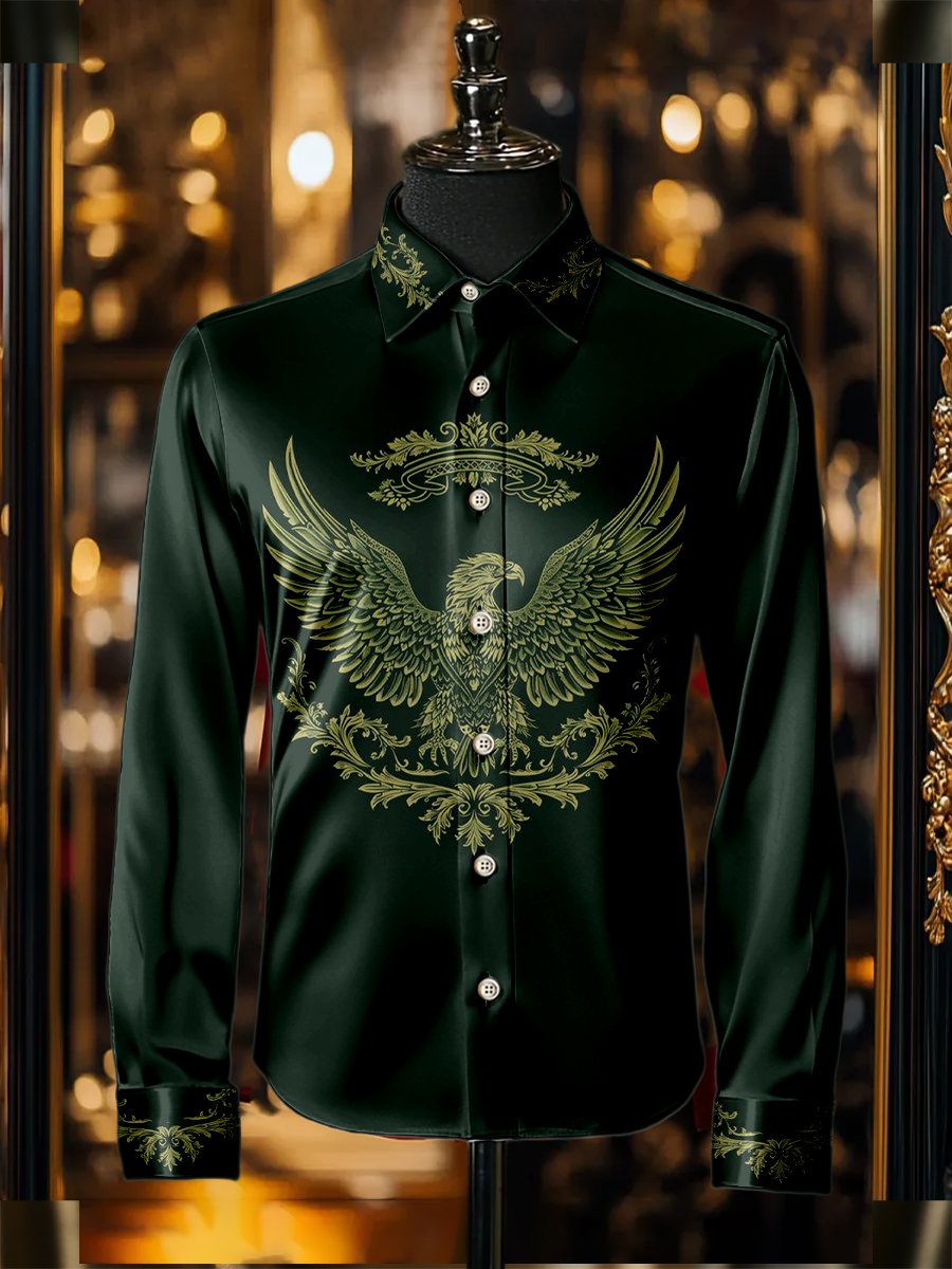 Camisa seda de lujo ejecutivo de manga larga para hombre