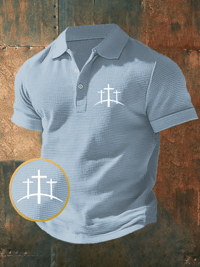 Camisa polo Faith Waffle de manga corta para hombre