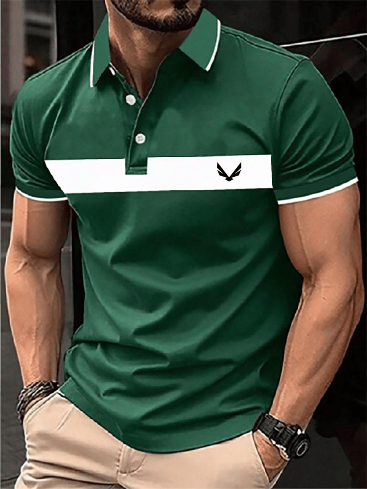 Camisa polo casual ejecutivo Button de manga corta para hombre