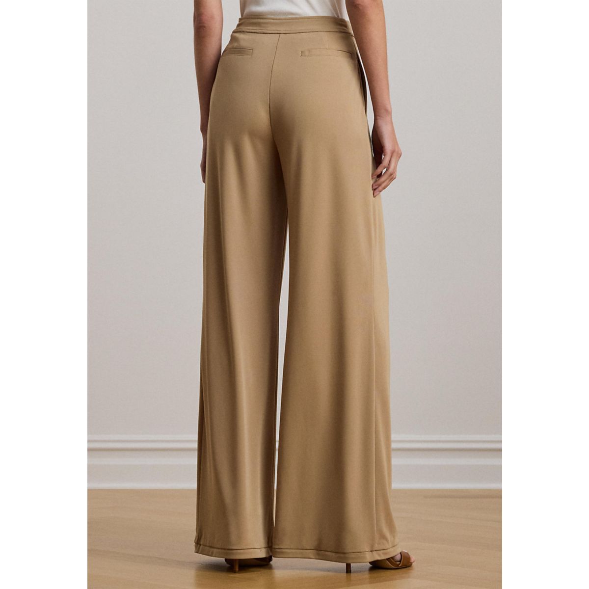 Pleated Stretch Jersey Wide-Leg Pants - 2