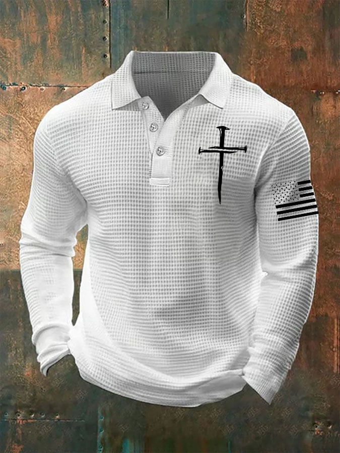Casual Faith Waffle Button Top para hombre