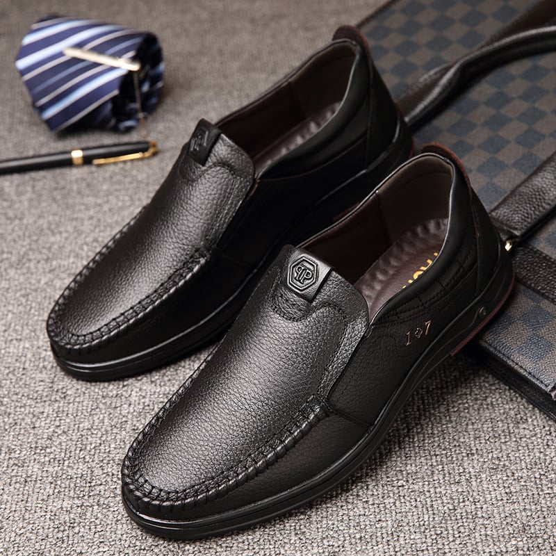 Mocasines Round Toe Versatile ejecutivo casual cuero zapatos para hombre