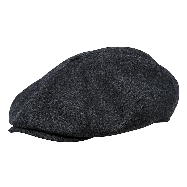 Gorras Genuine Scottish Harris Tweed 8 Panels Man Black Grey