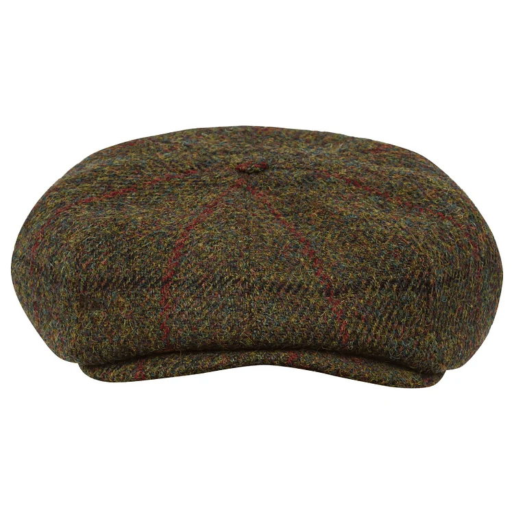 Gorras PEAKED Genuine Scottish Harris Tweed 8 Panels Man gorras lana Large Crown