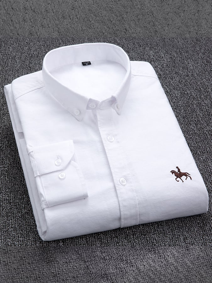 Camisa ejecutivo de algodón bordado para hombre