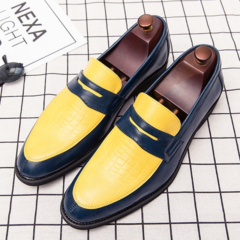 de modaable British Style casual Color Contrast Leather zapatos
