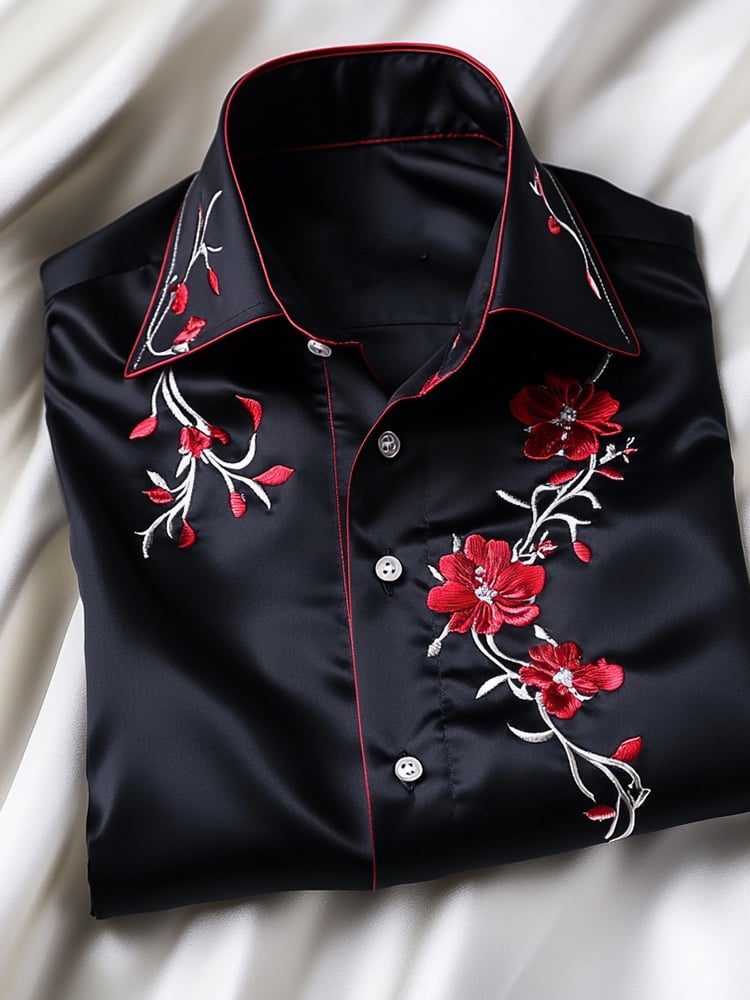 Camisa ejecutivo casual solapa de manga corta para hombre