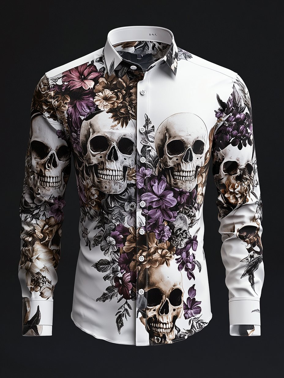 Camisa vintage Art Skull para hombre