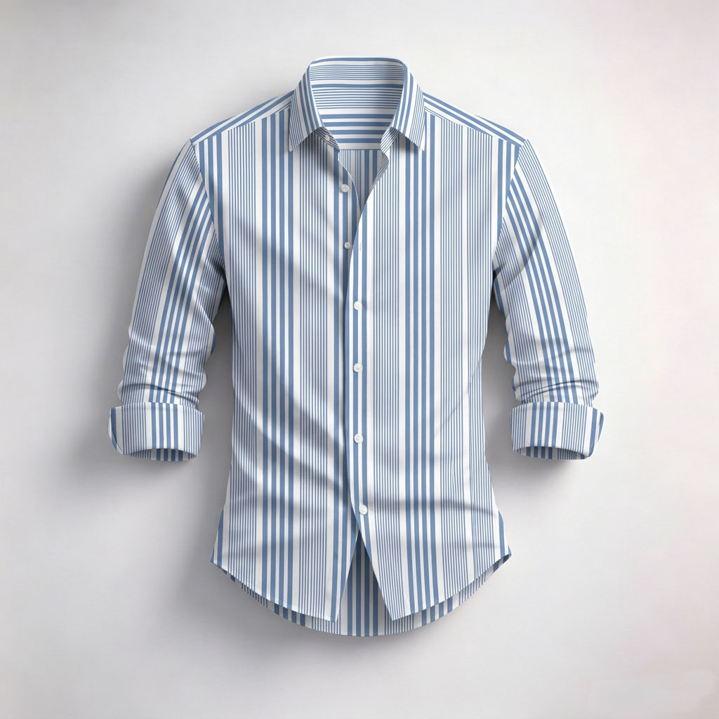 para hombre a rayas de manga larga camisa