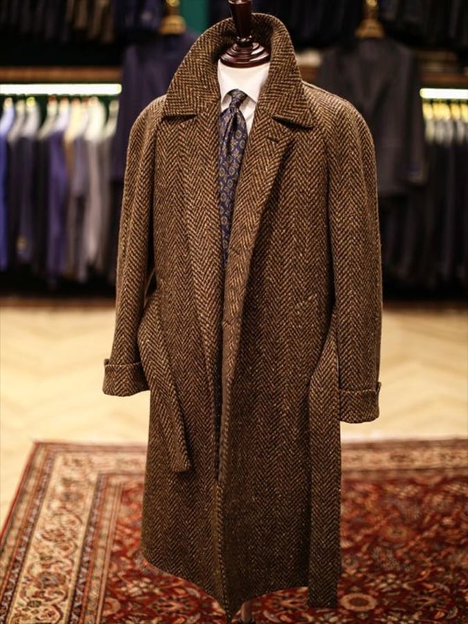 para hombre elegante Herringbone Double-Breasted Pocket Design casual Woolen Coat