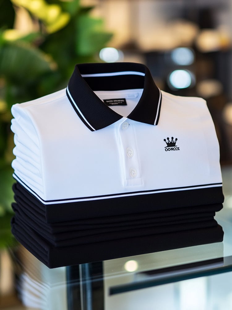 Camisa polo ejecutivo casual Button de manga corta para hombre