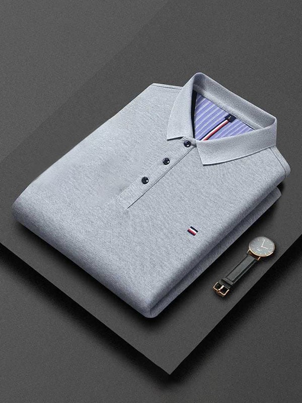 Camisa polo ejecutivo casual Button de manga corta para hombre