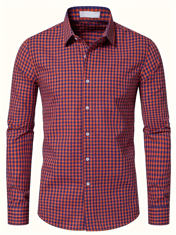 para hombre Plaid ejecutivo casual camisa
