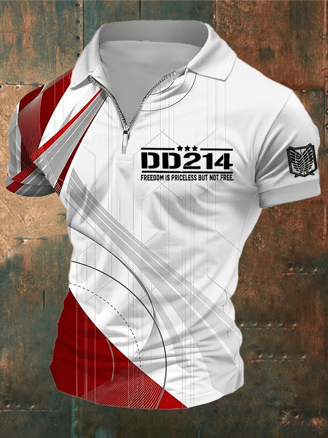Camisa polo Independence Day DD-214 solapa Button para hombre