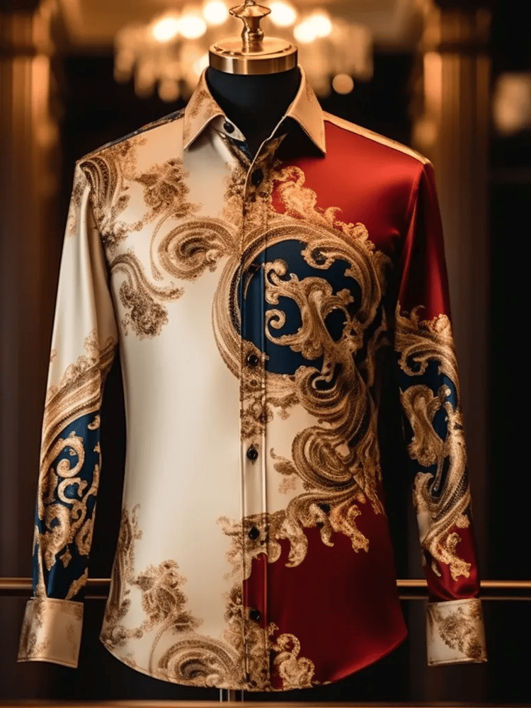 Camisa elegante Romantic a rayas de manga larga para hombre