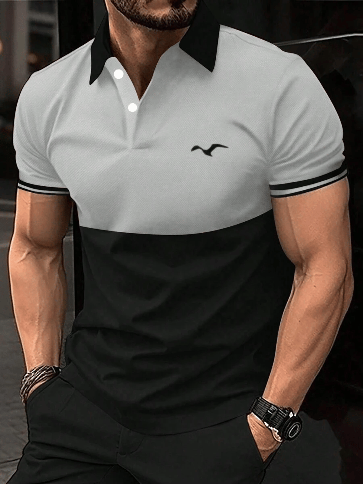 Camisa casual ejecutivo de moda polos para hombre