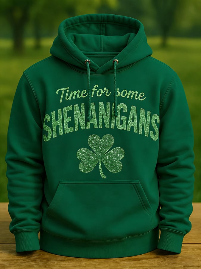 Sudadera vintage-Style Saint Patrick's Day Time For Some Shenanigans estampado para hombre