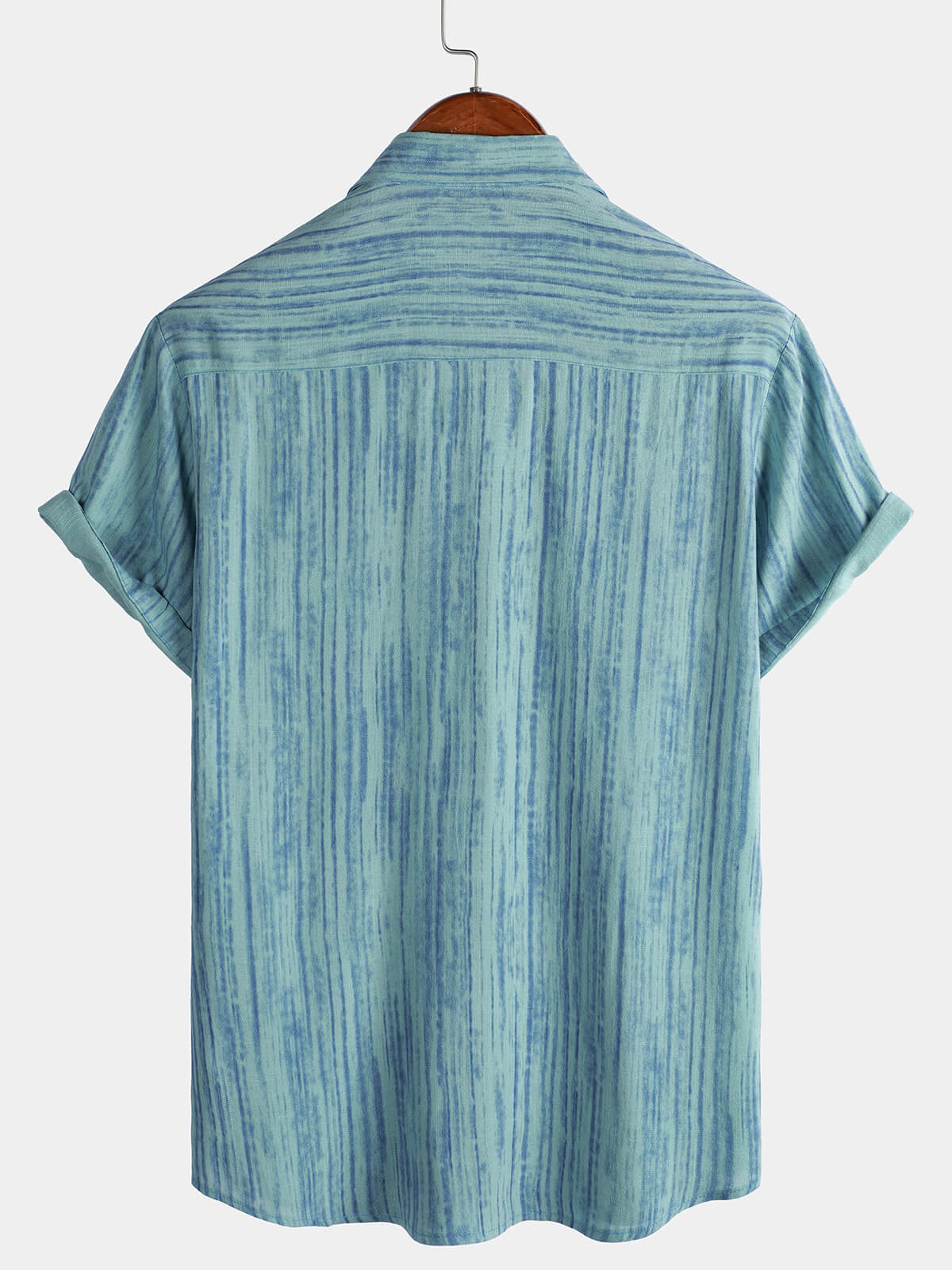 Camisa transpirable de manga corta Pocket Black a rayas para hombre