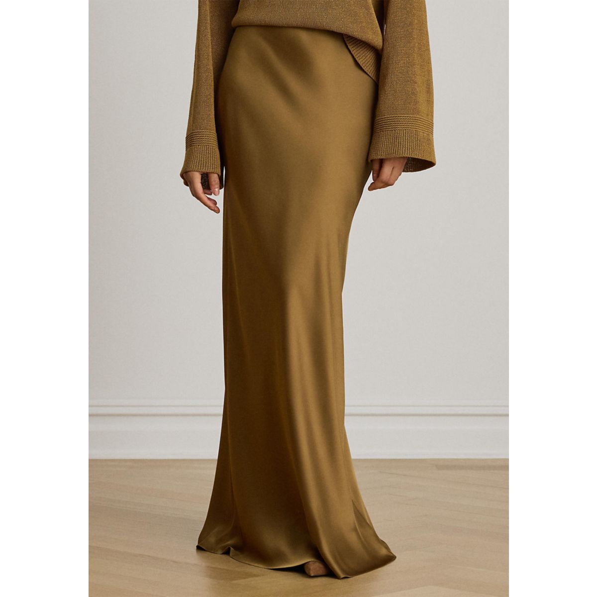 Women's Satin Charmeuse Maxi Skirt - 4