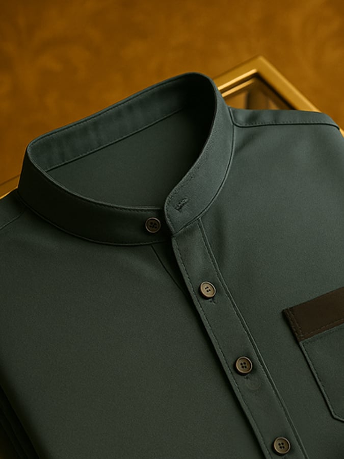 Camisa Color Matching High-End Light de lujo ejecutivo casual de manga corta para hombre