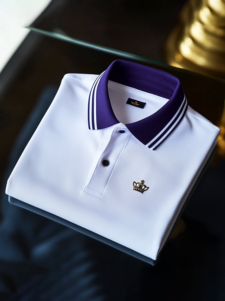 Camisa polo ejecutivo casual Logo Button de manga corta para hombre