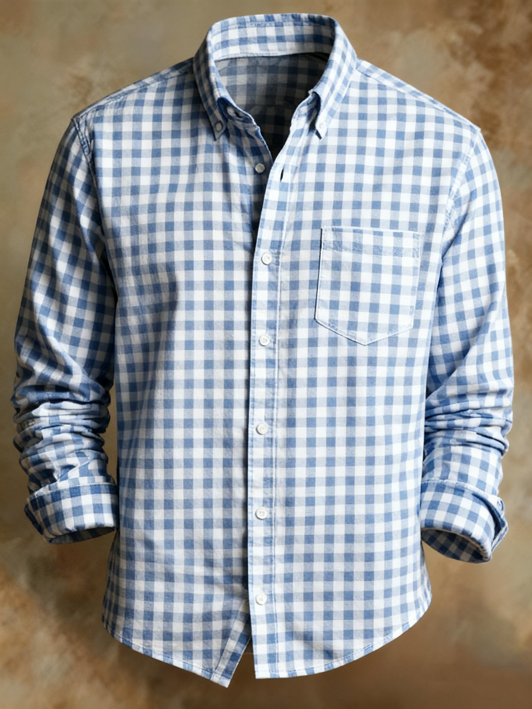 Camisa retro Abstract Art estampado a cuadros diseño ejecutivo Style para hombre