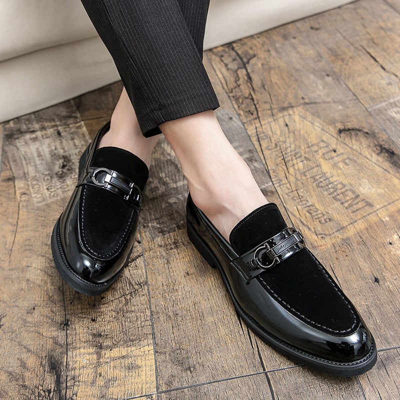 Mocasines de modaable Patent gamuza Splicing para hombre
