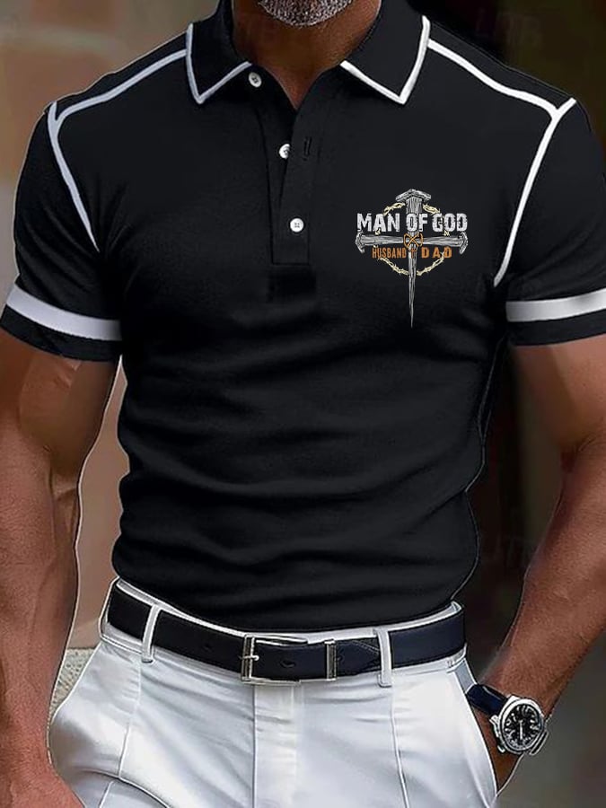 Casual Contrast Color Faith Polo para hombre
