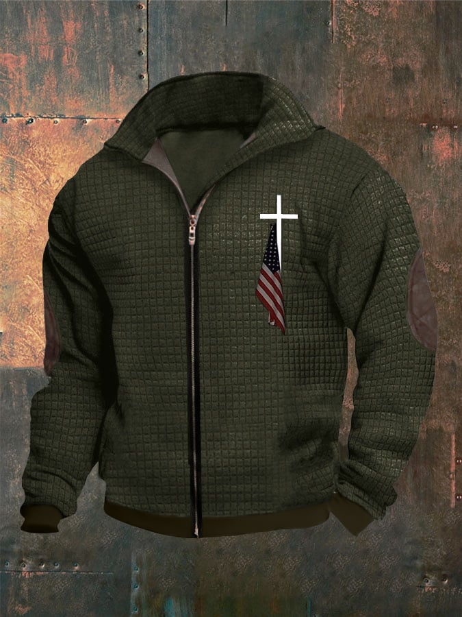 Sudadera casual Faith estampado cierre de manga larga para hombre