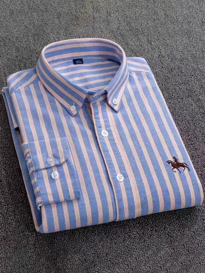 Camisa ejecutivo de algodón a rayas para hombre
