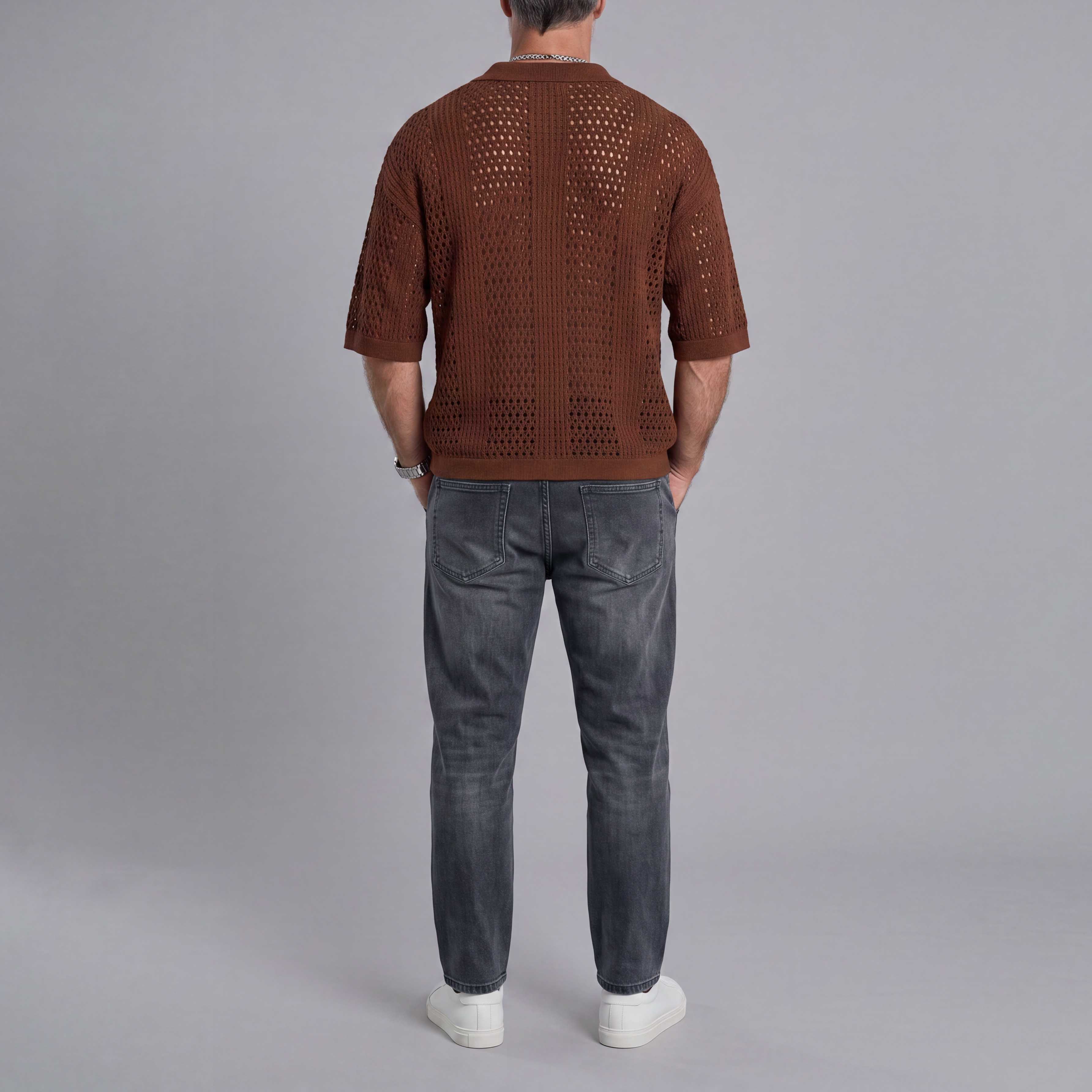 Camisa polo Openpara trabajo Mesh-tejido de manga corta