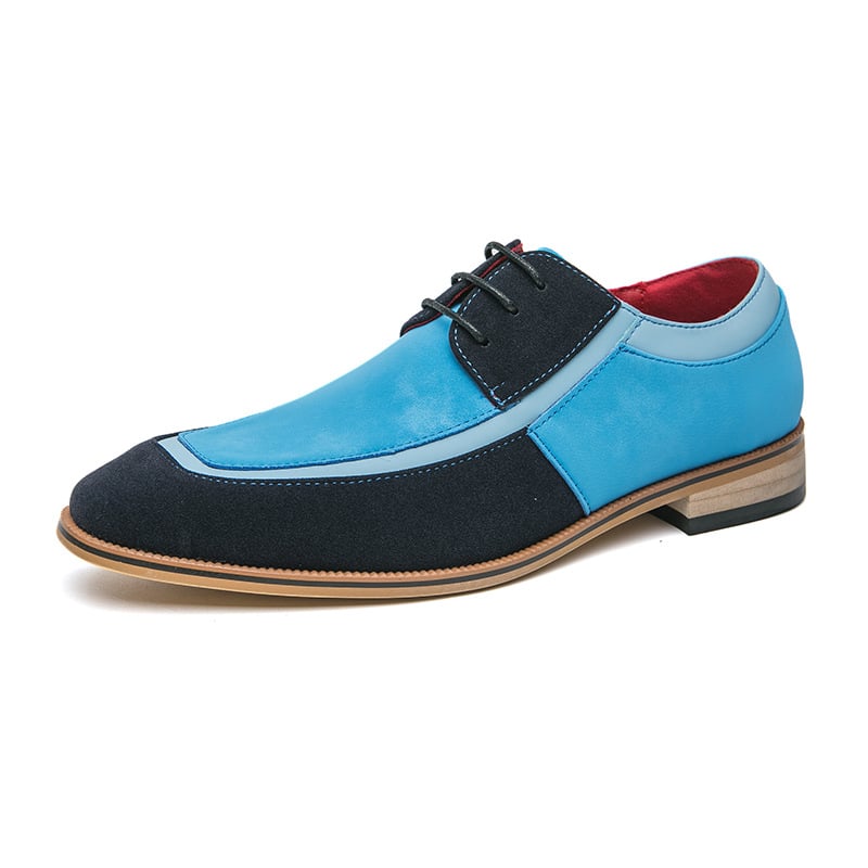 Zapatos elegantee British Style Matte Crash Color Lace Up Wooden Sole casual Faux cuero para hombre