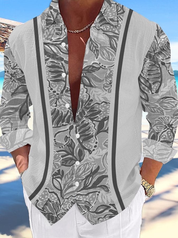Camisa Hawaii estampado de moda Vacation And casual para hombre