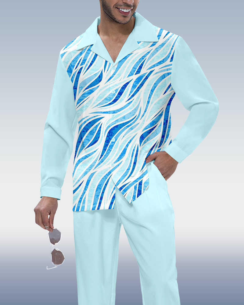 Camisa Gradient estampado de manga larga Walking Suit 333 para hombre
