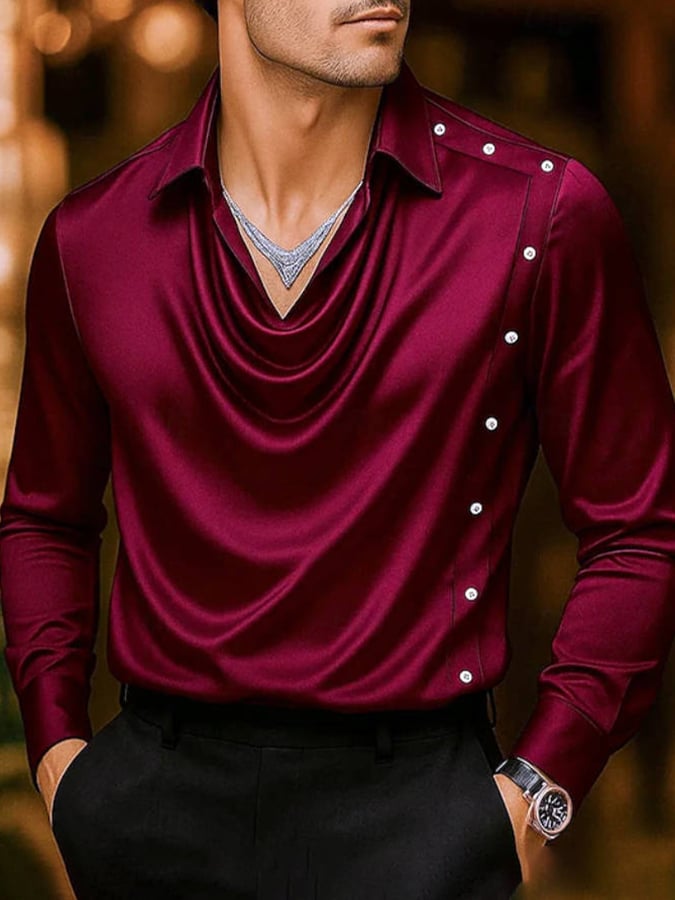 Camisa ejecutivo casual satén para hombre
