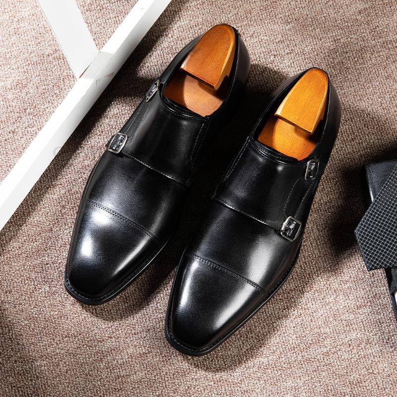 Zapatos Buckle Pointed Toe British Style para hombre