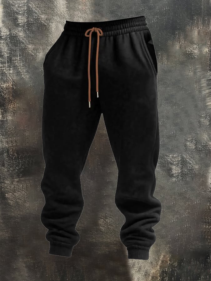 Sudadera retro Stitching Contrast Color Hooded casual Suit para hombre