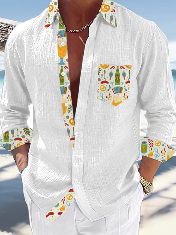 Casual Vacation Contrasting Princamiseta para hombre