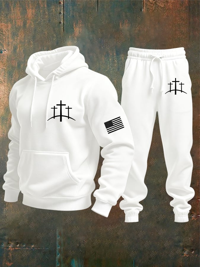 Sudadera vintage Faith Cross Set para hombre